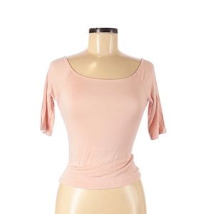 Frenchi 3/4 Sleeve Millennial Pink Top